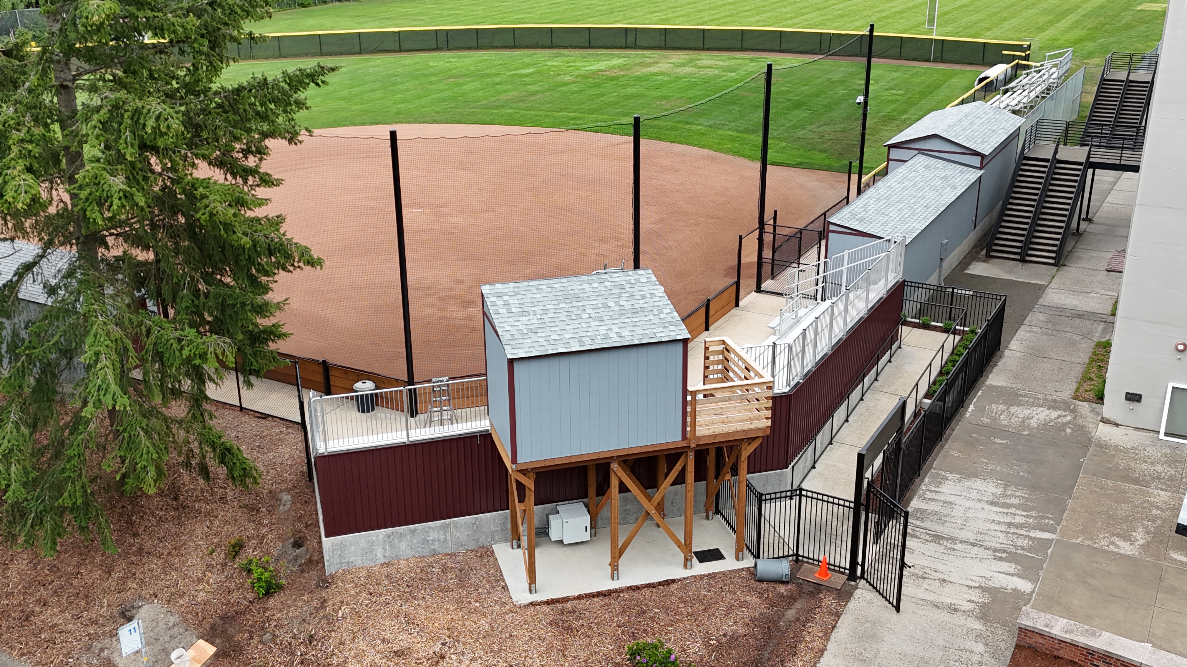 Another view of the press box from the rear